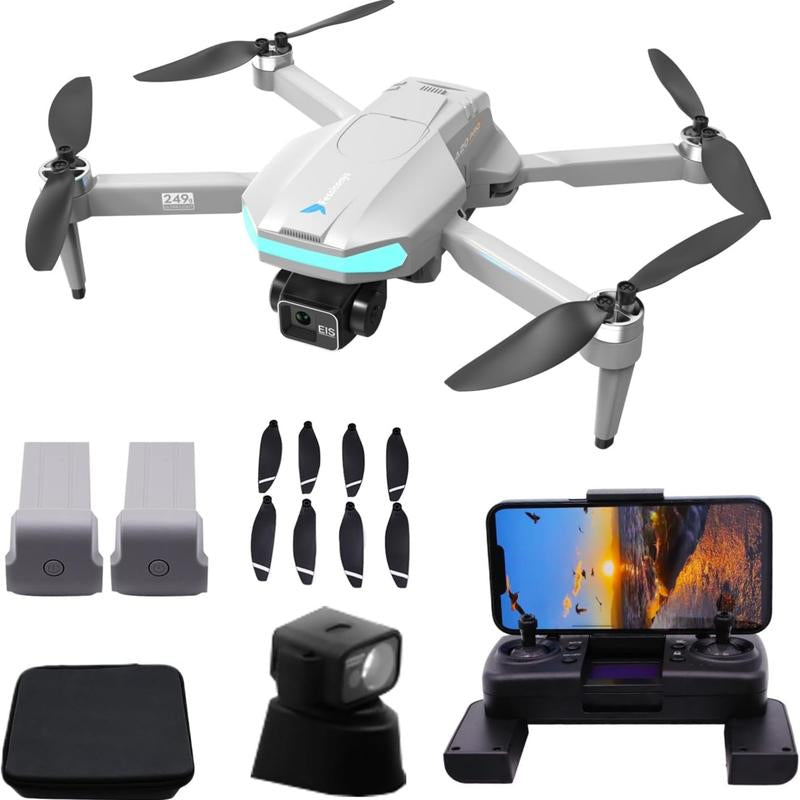 Drone GPS Brushless Motor under 250G, 4K EIS Camera, 50 Minutes of Battery Life, 5G FPV Remote Control Quadcopter Suitable for Adult Beginners