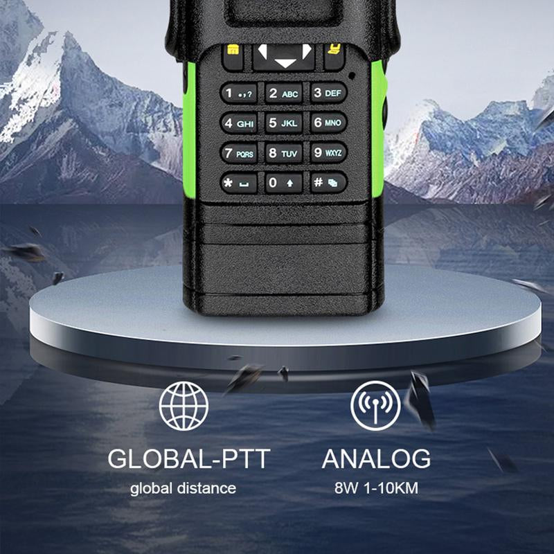 GLOBAL-PTT 5288 LTE 4G+UHF Analog Global-Ptt Walkie Talkie Phone Call Long Range Distance Adult Professional Police Two Way Radio Company Work with Yearly SIM