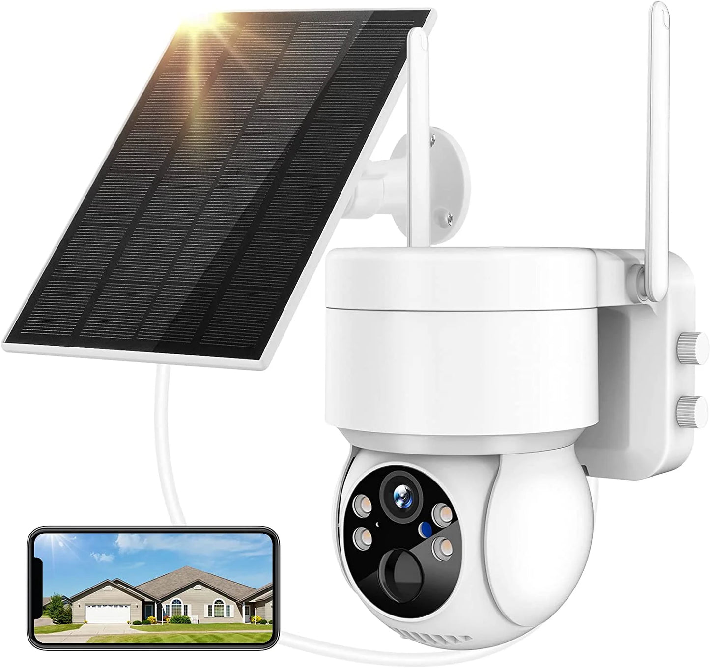 LUCKWOLF Outdoor Security Camera Wireless Wifi, 2K Color Night Vision, Solar Outdoor Security Camera