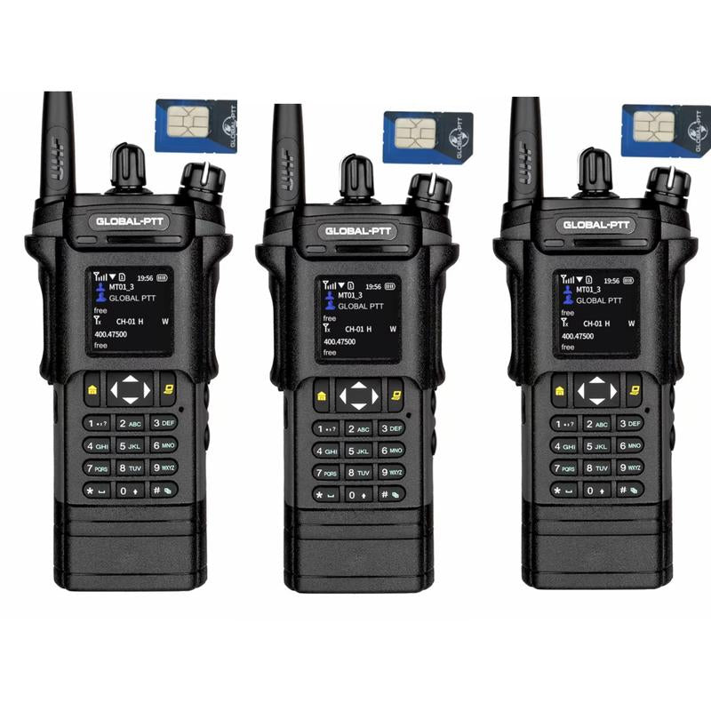 GLOBAL-PTT 5288 LTE 4G+UHF Analog Global-Ptt Walkie Talkie Phone Call Long Range Distance Adult Professional Police Two Way Radio Company Work with Yearly SIM