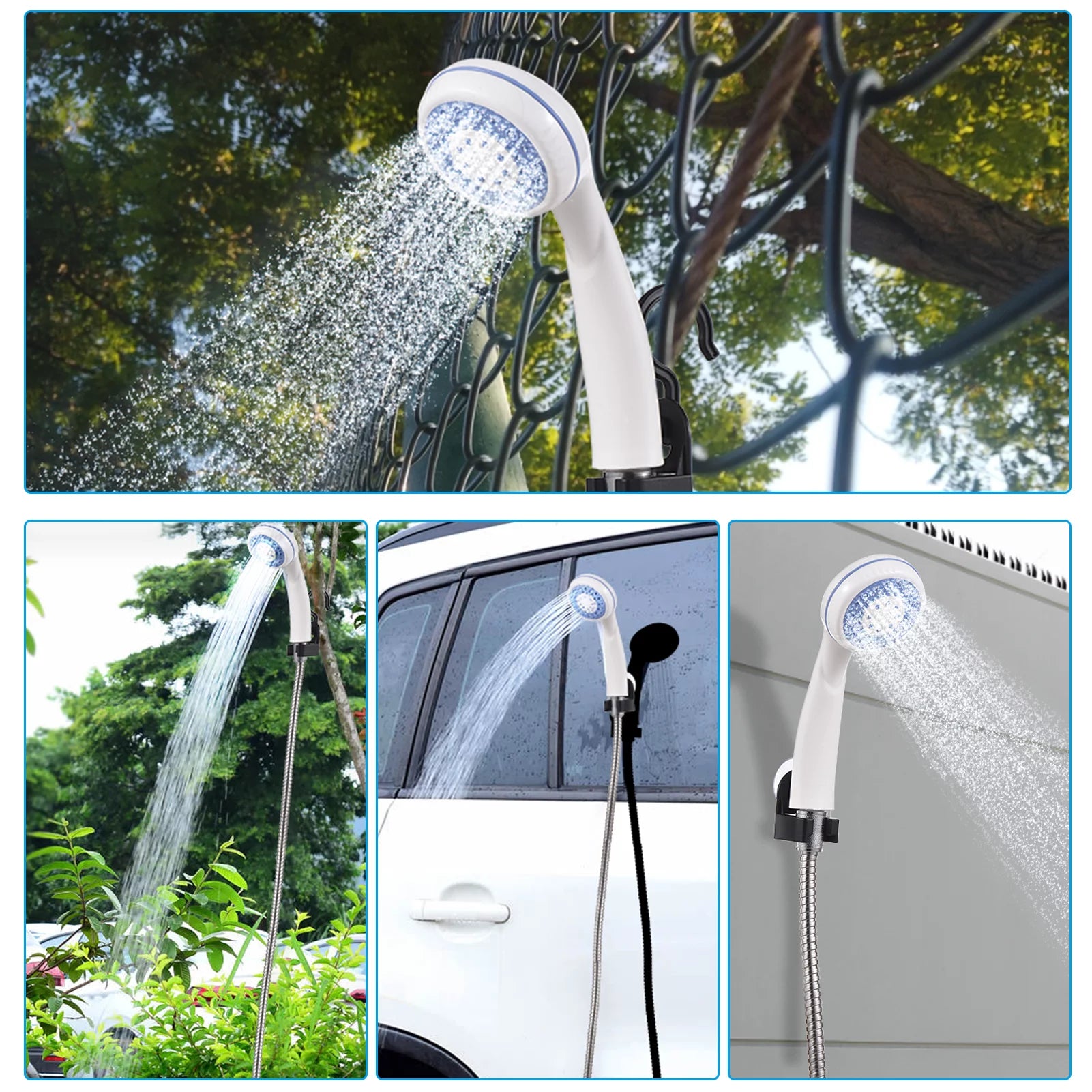 Portable Camping Shower Outdoor USB Rechargeable Electric Shower Pump for Camping Car Washing Gardening Pet Cleaning