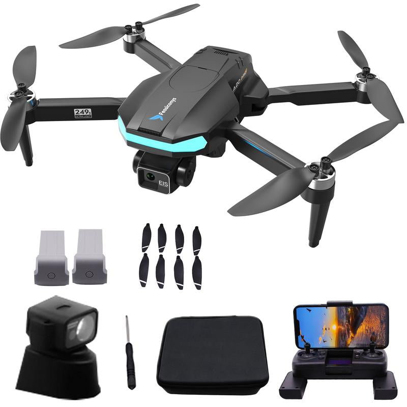 Drone GPS Brushless Motor under 250G, 4K EIS Camera, 50 Minutes of Battery Life, 5G FPV Remote Control Quadcopter Suitable for Adult Beginners