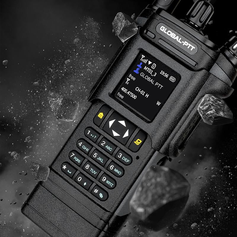 GLOBAL-PTT 5288 LTE 4G+UHF Analog Global-Ptt Walkie Talkie Phone Call Long Range Distance Adult Professional Police Two Way Radio Company Work with Yearly SIM