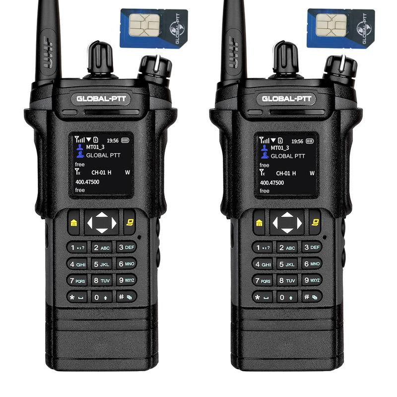 GLOBAL-PTT 5288 LTE 4G+UHF Analog Global-Ptt Walkie Talkie Phone Call Long Range Distance Adult Professional Police Two Way Radio Company Work with Yearly SIM