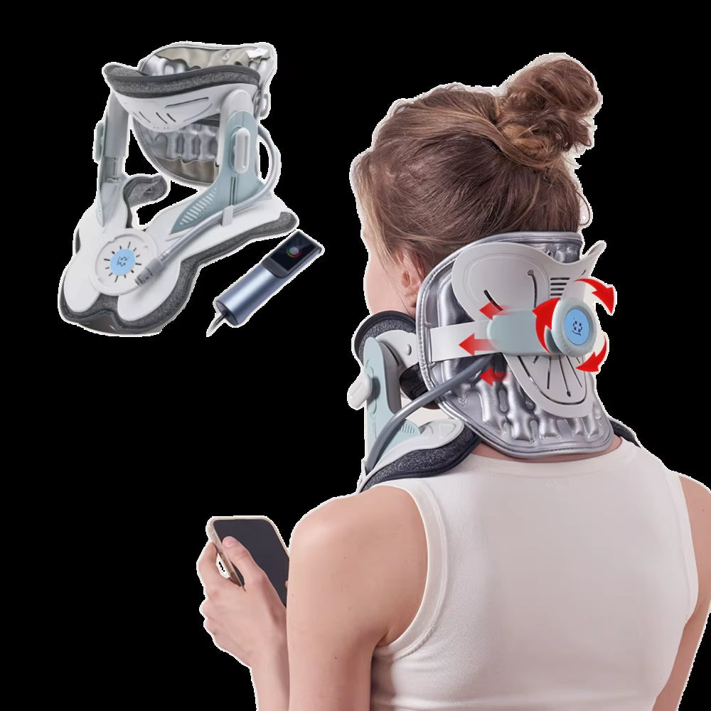 Electric Hand Pump OEM Custom Logo Neck Fixation Brace Soft Adjustable Pain Relief Cervical Collar Neck Traction Device