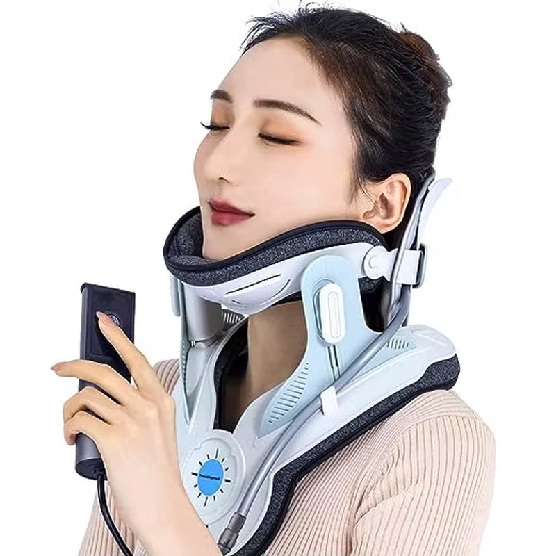 Electric Hand Pump OEM Custom Logo Neck Fixation Brace Soft Adjustable Pain Relief Cervical Collar Neck Traction Device