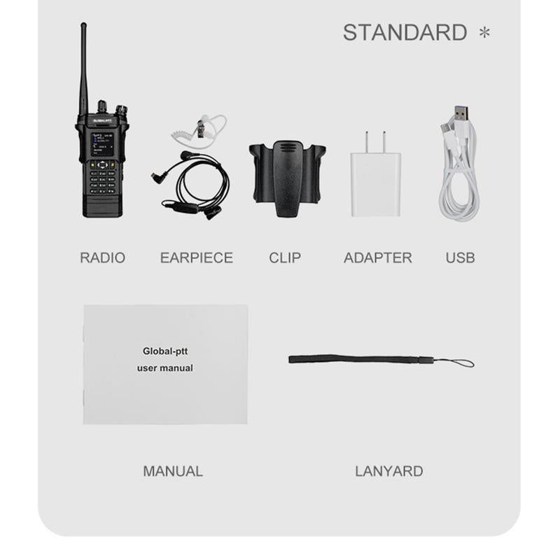 GLOBAL-PTT 5288 LTE 4G+UHF Analog Global-Ptt Walkie Talkie Phone Call Long Range Distance Adult Professional Police Two Way Radio Company Work with Yearly SIM