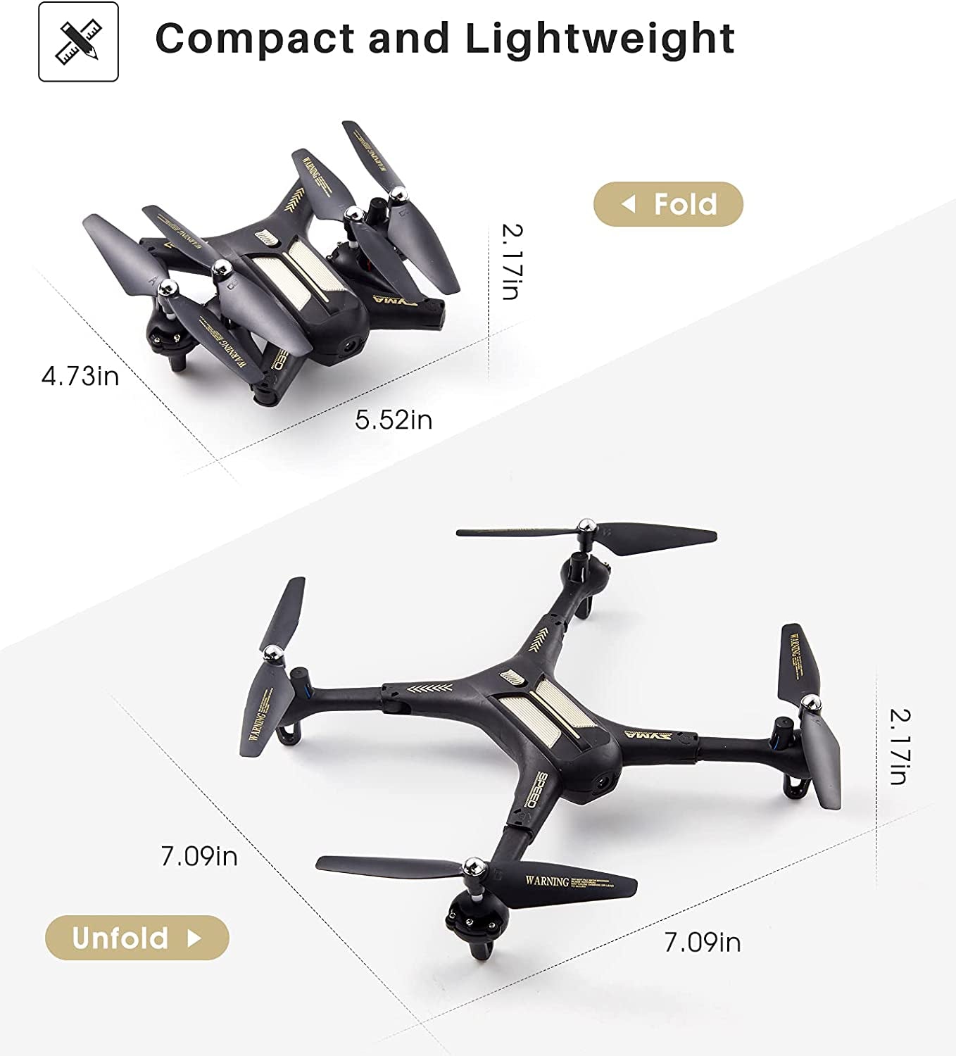 X600 Foldable Drone with Altitude Hold and Headless Mode for Adults without Camera, RC Quadcopter with One-Key Start, Speed Adjustment and 3D Flip for Kids Beginners, Easy to Fly